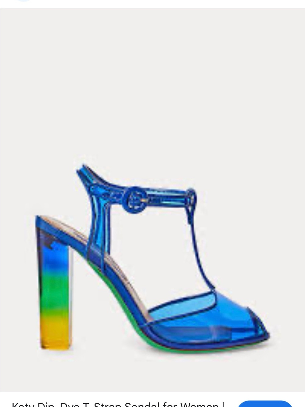 Ralph Lauren Purple Label Blue T-Strap High Heel " Katy-dip-dye T-Strap $1200